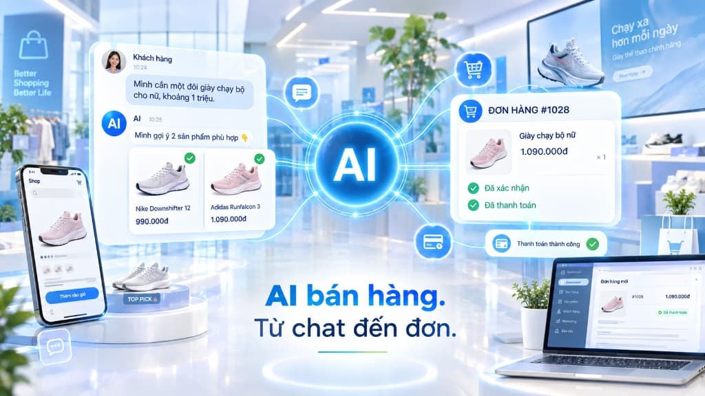 AI bán hàng từ chat đến đơn - Quy trình tự động tư vấn và chốt đơn Taggo