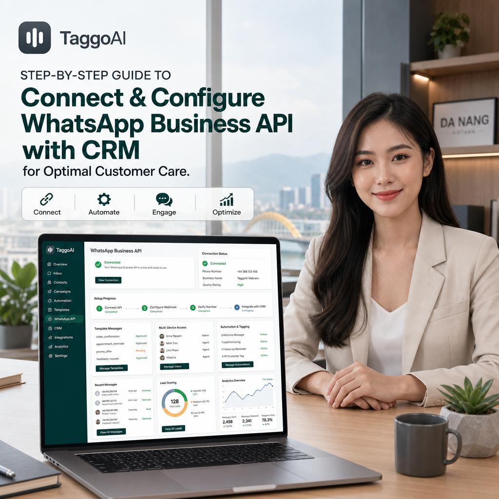Hướng dẫn từng bước kết nối & cấu hình WhatsApp Business API, tích hợp CRM để tối ưu chăm sóc khách hàng