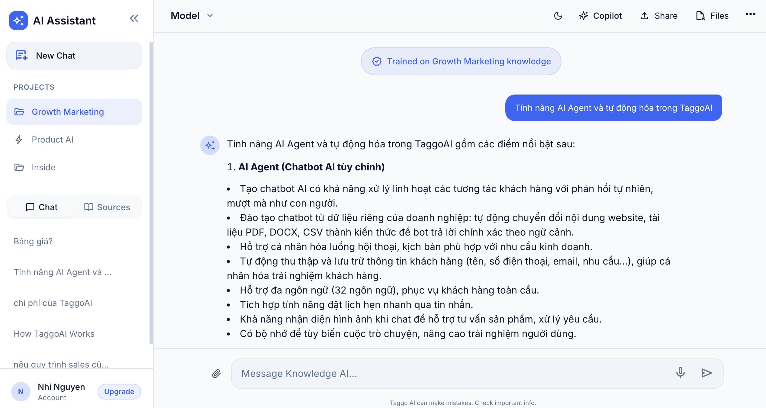Taggo Workspace App Interface